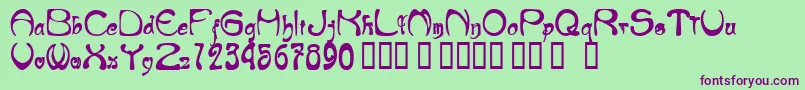 NouveauricheHeavy Font – Purple Fonts on Green Background
