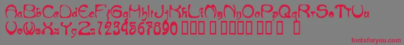 NouveauricheHeavy Font – Red Fonts on Gray Background