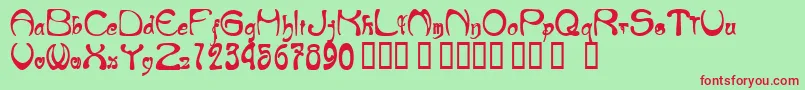 NouveauricheHeavy Font – Red Fonts on Green Background