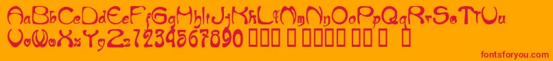 NouveauricheHeavy Font – Red Fonts on Orange Background