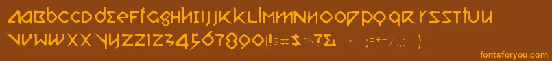 Relishgarglergaunt Font – Orange Fonts on Brown Background