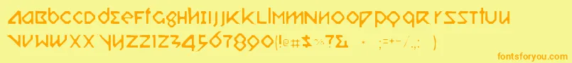 Relishgarglergaunt Font – Orange Fonts on Yellow Background