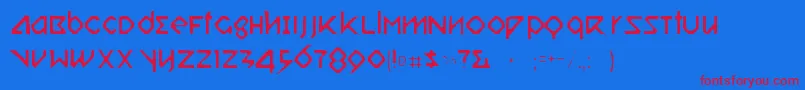 Relishgarglergaunt Font – Red Fonts on Blue Background