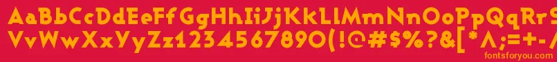 フォントAshbbl – 赤い背景にオレンジの文字