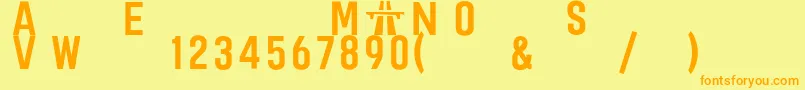 Raoulautoroutebritannique Font – Orange Fonts on Yellow Background