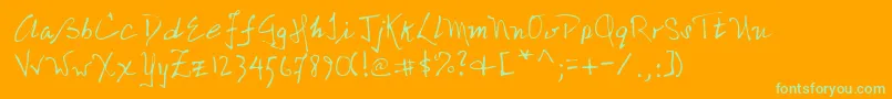 Lehn216 Font – Green Fonts on Orange Background