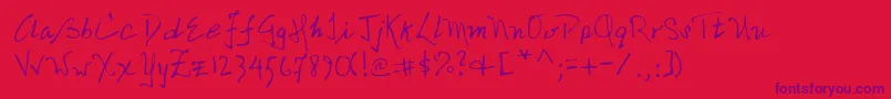 Lehn216-Schriftart – Violette Schriften auf rotem Hintergrund