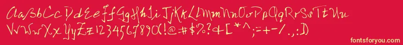 Lehn216 Font – Yellow Fonts on Red Background