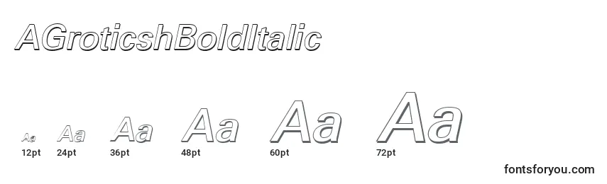 Размеры шрифта AGroticshBoldItalic