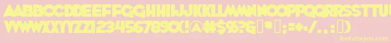 Шрифт Whoopass – жёлтые шрифты на розовом фоне