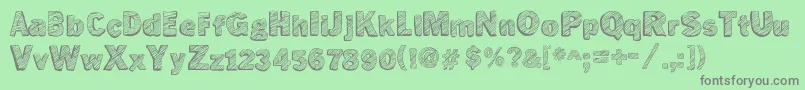 NotTunedTv Font – Gray Fonts on Green Background