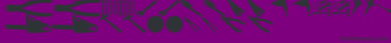 ToolzTfb-fontti – mustat fontit violetilla taustalla