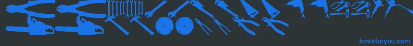 Czcionka ToolzTfb – niebieskie czcionki na czarnym tle