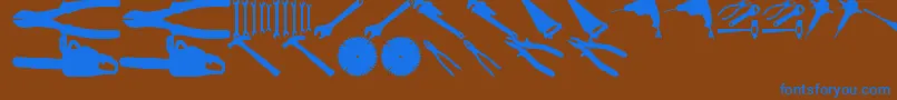 Czcionka ToolzTfb – niebieskie czcionki na brązowym tle
