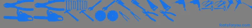 Czcionka ToolzTfb – niebieskie czcionki na szarym tle
