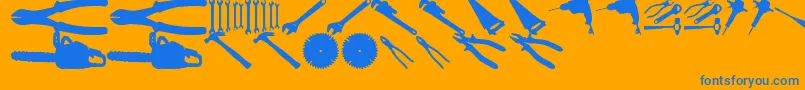 Czcionka ToolzTfb – niebieskie czcionki na pomarańczowym tle