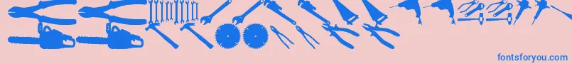 Czcionka ToolzTfb – niebieskie czcionki na różowym tle