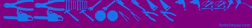 Fonte ToolzTfb – fontes azuis em um fundo violeta