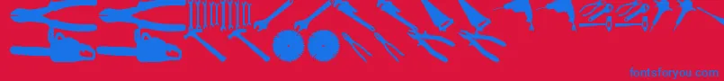 Czcionka ToolzTfb – niebieskie czcionki na czerwonym tle