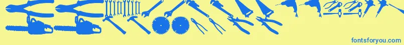 Czcionka ToolzTfb – niebieskie czcionki na żółtym tle