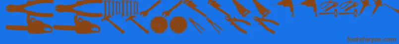 Czcionka ToolzTfb – brązowe czcionki na niebieskim tle