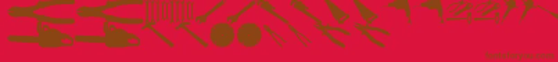 Czcionka ToolzTfb – brązowe czcionki na czerwonym tle