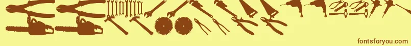Czcionka ToolzTfb – brązowe czcionki na żółtym tle