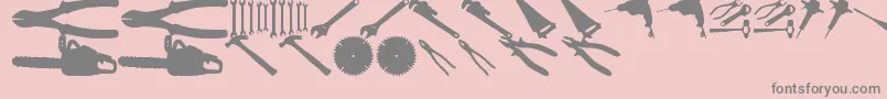 Czcionka ToolzTfb – szare czcionki na różowym tle