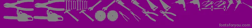 ToolzTfb-Schriftart – Graue Schriften auf violettem Hintergrund