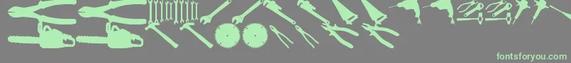 Czcionka ToolzTfb – zielone czcionki na szarym tle