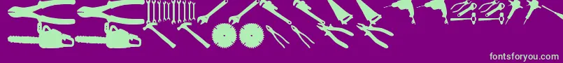 フォントToolzTfb – 紫の背景に緑のフォント