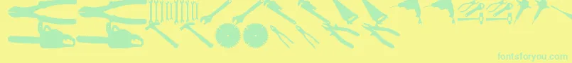 Czcionka ToolzTfb – zielone czcionki na żółtym tle