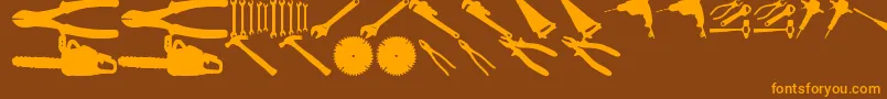 Czcionka ToolzTfb – pomarańczowe czcionki na brązowym tle