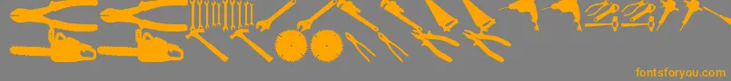 Czcionka ToolzTfb – pomarańczowe czcionki na szarym tle