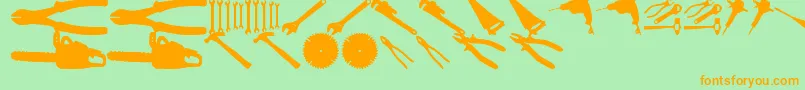 Czcionka ToolzTfb – pomarańczowe czcionki na zielonym tle