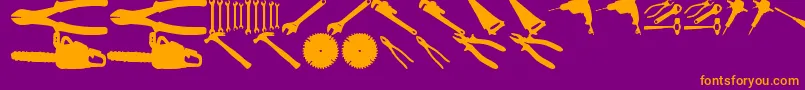 フォントToolzTfb – 紫色の背景にオレンジのフォント