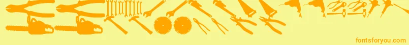 Czcionka ToolzTfb – pomarańczowe czcionki na żółtym tle