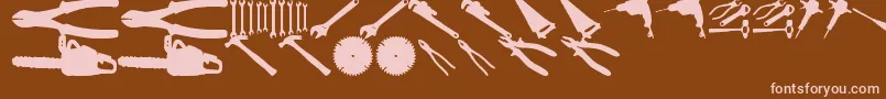 Czcionka ToolzTfb – różowe czcionki na brązowym tle