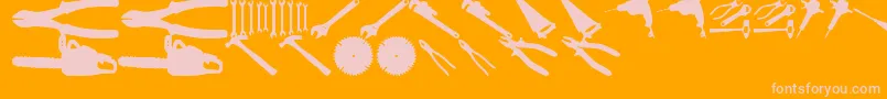 Czcionka ToolzTfb – różowe czcionki na pomarańczowym tle