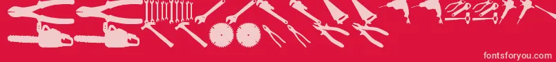 ToolzTfb-Schriftart – Rosa Schriften auf rotem Hintergrund