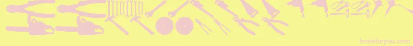 ToolzTfb-fontti – vaaleanpunaiset fontit keltaisella taustalla
