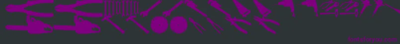 ToolzTfb-fontti – violetit fontit mustalla taustalla
