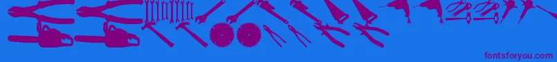 Czcionka ToolzTfb – fioletowe czcionki na niebieskim tle