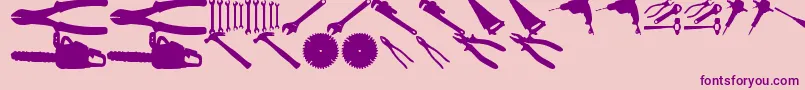 フォントToolzTfb – ピンクの背景に紫のフォント