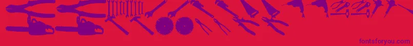 フォントToolzTfb – 赤い背景に紫のフォント