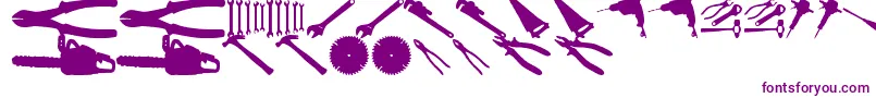 ToolzTfb-Schriftart – Violette Schriften auf weißem Hintergrund