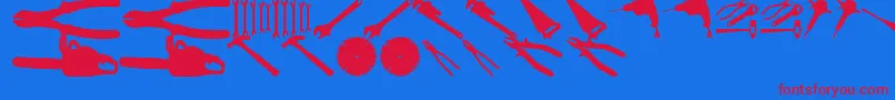 フォントToolzTfb – 赤い文字の青い背景