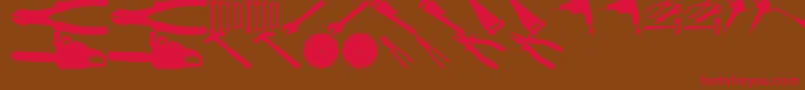 Czcionka ToolzTfb – czerwone czcionki na brązowym tle