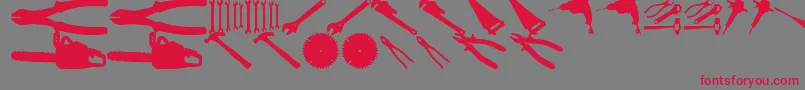 Czcionka ToolzTfb – czerwone czcionki na szarym tle
