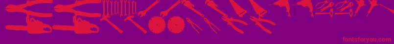 ToolzTfb-fontti – punaiset fontit violetilla taustalla